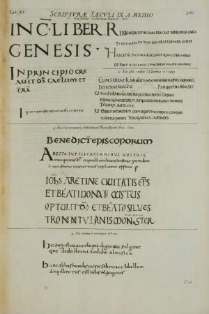 Tab. XI. Scripturae Saeculi IX. à medio