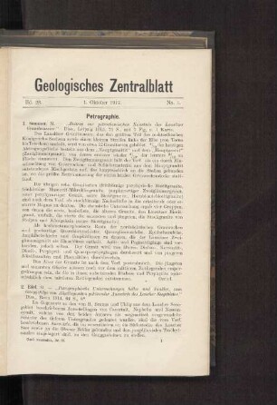 1. Oktober 1917. No. 1.