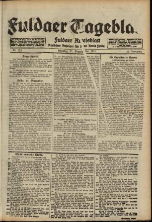 Ausgabe vom Dienstag, den 27. September 1921.