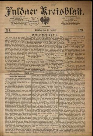 Ausgabe vom Dienstag, den 03. Januar 1899.