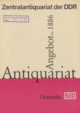 Nr. 1886: Orientalia