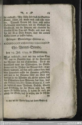 Ehe-Viertel-Stunde, den 19. Jul. 1744. in Marienborn
