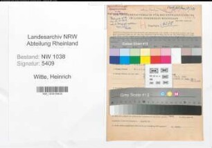 Entnazifizierung Heinrich Witte , geb. 13.01.1915 (Polizist)