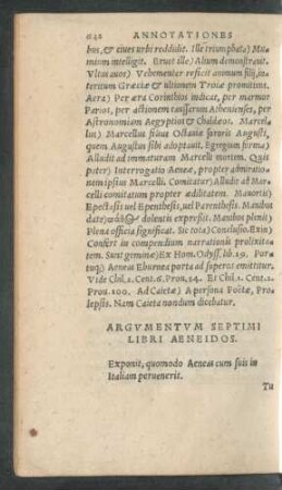 Argumentum Libri Septimi Aeneidos.