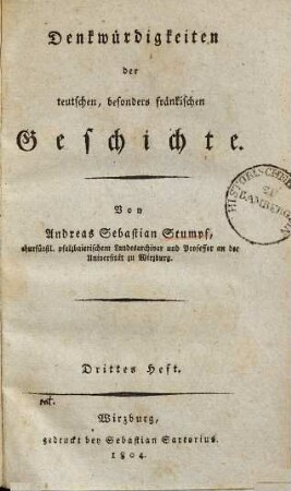 Denkwürdigkeiten der teutschen, besonders fränkischen Geschichte, 3