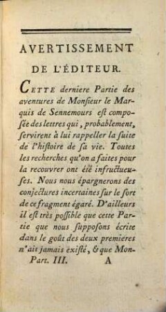 Sennemours, Et Rosalie De Civraye : Histoire Françoise, 3