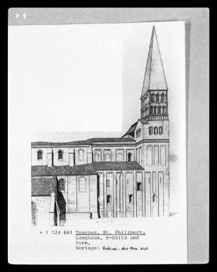 Tournus: Außenansicht der Abteikirche Saint-Philibert