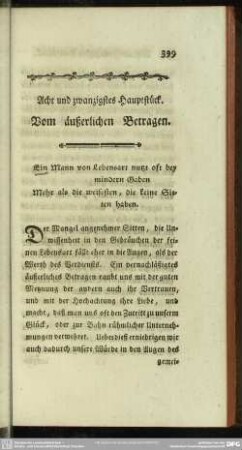 Acht und zwanzigstes Hauptstück. Vom äußerlichen Betragen