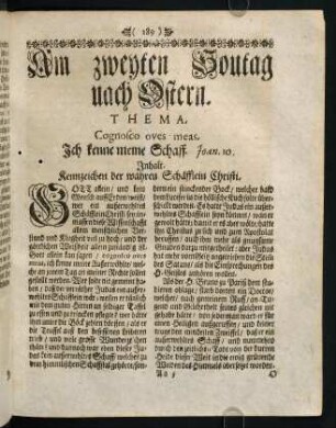 189-197, Am zweyten Sontag nach Ostern. THEMA. Cognosco oves meas.