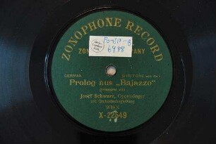 Prolog aus "Bajazzo" / [R. Leoncavallo]
