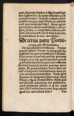 De tertia parte Poenitentiae quae est satisfactio.