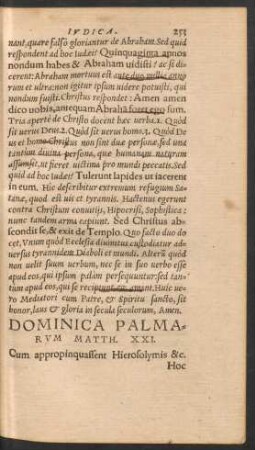 Dominica Palmarum ...