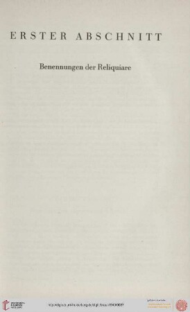 I. Benennung der Reliquiare