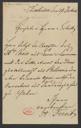 Brief an B. Schott's Söhne : 16.12.1841