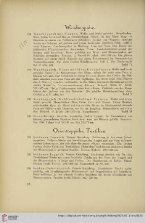 Orientteppiche, Textilien (Nr. 222-240)
