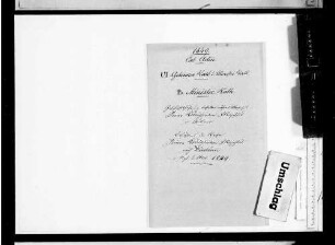 Geschäftsberichte während der Reise des Königs nach Wiesbaden (1849)