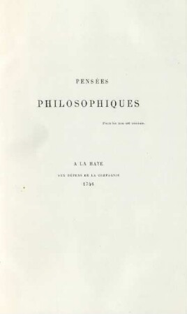 Pensées philosophiques