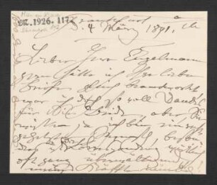 Brief an Wilhelm Engelmann : 04.03.1891