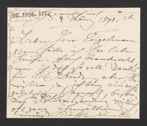 Brief an Wilhelm Engelmann : 04.03.1891