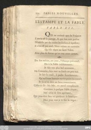 L'Estampe Et La Fable. Fable XII.