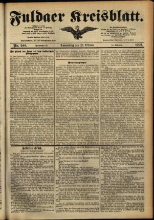 Ausgabe vom Donnerstag, den 28. Oktober 1909.