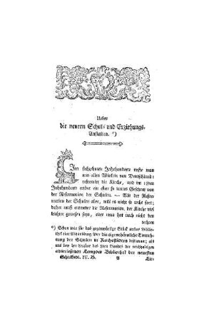 Ueber die neuern Schul- und Erziehungs-Anstalten