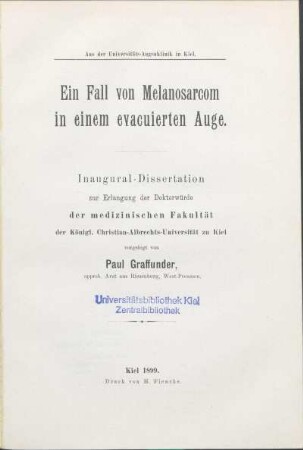 Ein Fall von Melanosarcom in einem evacuierten Auge