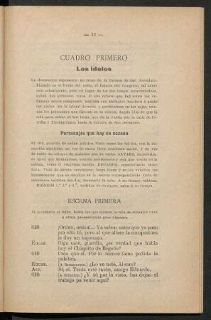 Cuadro primero - Los ídolos