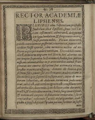 Rector Academiæ Lipsiensis.