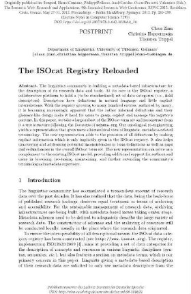 The ISOcat registry reloaded
