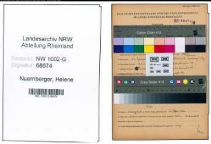 Entnazifizierung Helene Nuernberger, geb. 16.01.1922 (Hausangestellte)