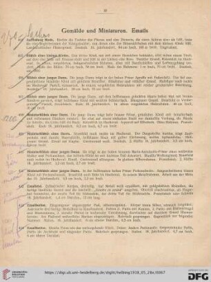 Gemälde und Miniaturen, Emails, Waffen, Verschiedenes (Nr. 404-424)