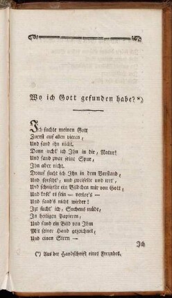 Wo ich Gott gefunden habe?*)