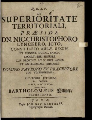 De superioritate territoriali