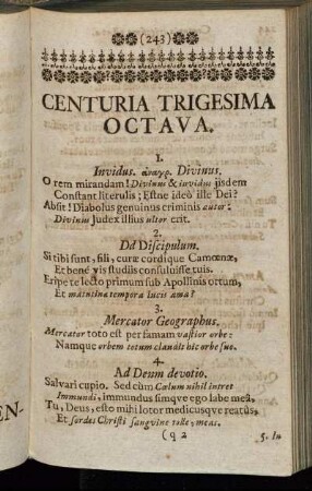 Centuria Trigesima Octava.