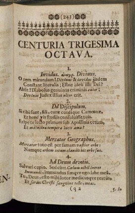Centuria Trigesima Octava.