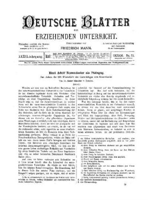 Emil Adolf Rossmässler als Pädagog : aus Anlass der 100. Wiederkehr des Geburtstages von Rossmässler ; (Schluss)
