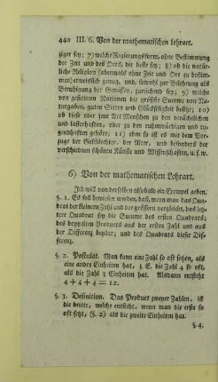 6) Von der mathematischen Lehrart