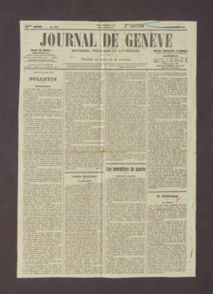 Artikel in dem Journal de Genève: "ca craque"