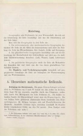 A. Elementare mathematische Erdkunde