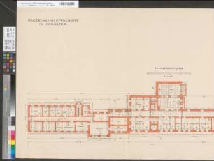 Arnsberg, Bezirksregierung, Hauptgebäude Seibertzstr. 1, Grundriss Kellergeschoss, Bestandszeichnung