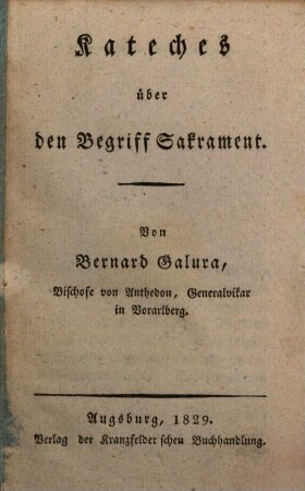 Kateches über den Begriff Sakrament