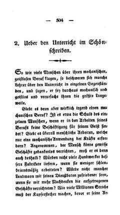 Ueber den Unterricht im Schönschreiben