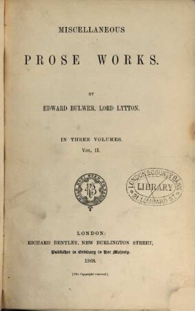 Miscellaneous Prose Works : In Three Volumes. 2