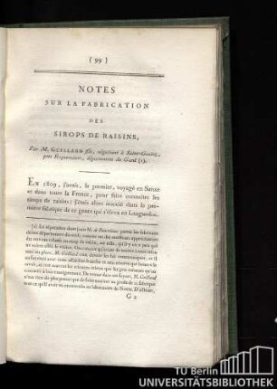 Notes sur la fabrication des sirops de raisins