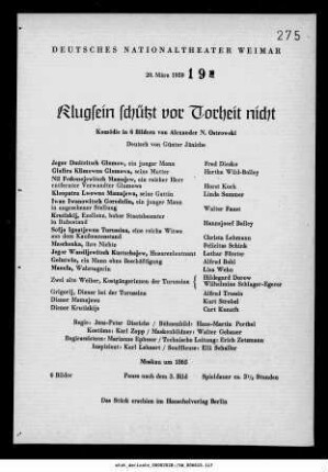 Klugsein schützt vor Torheit nicht