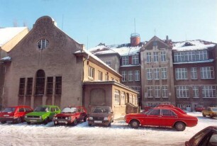 Städtisches Mädchengymnasium, Rückfront und Turnhalle. Detmold. Wall; Blick von der Paulinenstraße