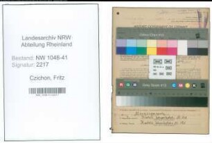 Entnazifizierung Fritz Czichon , geb. 06.01.1921 (Angestellter)