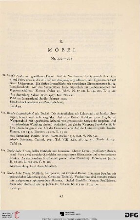 X. Möbel (Nr. 222-298)