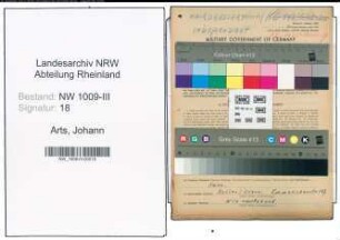 Entnazifizierung Johann Arts , geb. 20.05.1906 (Friseur)